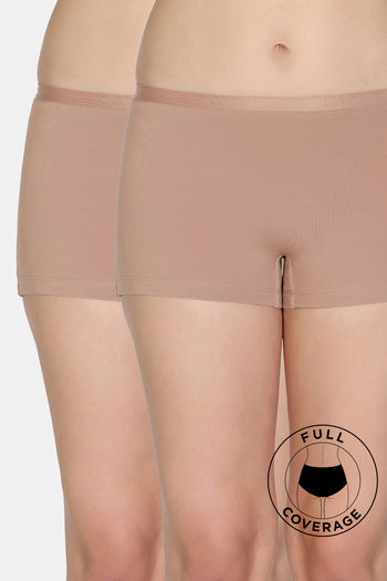 Buy Zivame Medium Rise Full Coverage Boyshorts (Pack of 2) - Roebuck
